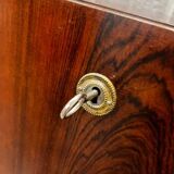 Vintage wooden bar cabinet with chrome frame