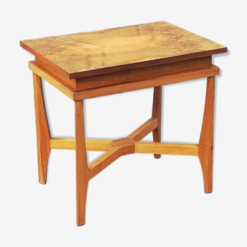 Table guéridon art déco en bois massif années 40