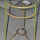 Vintage green circular iron jardinière from Hungary, 1940s, with a tripod base.