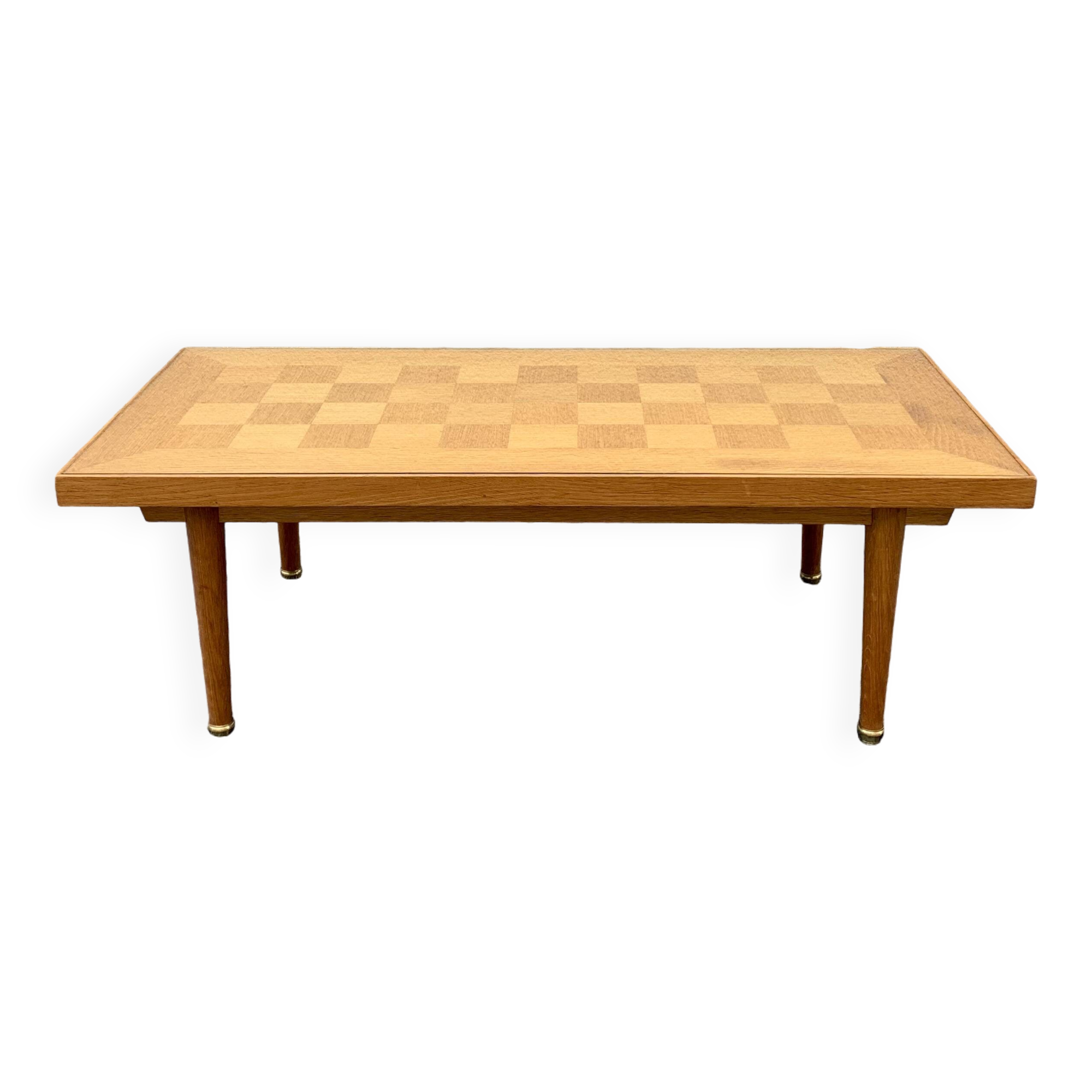 1960s oak checkerboard coffee table
