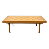 Coffee table with oak checkerboard top, 1960s