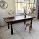 19th-century castle table, carved solid oak, 190cm.