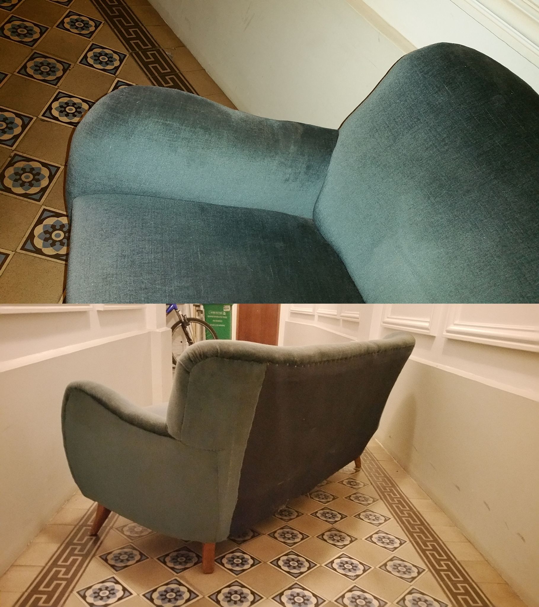 Sofa sofa 3 seats 50/60s Danish sculptural