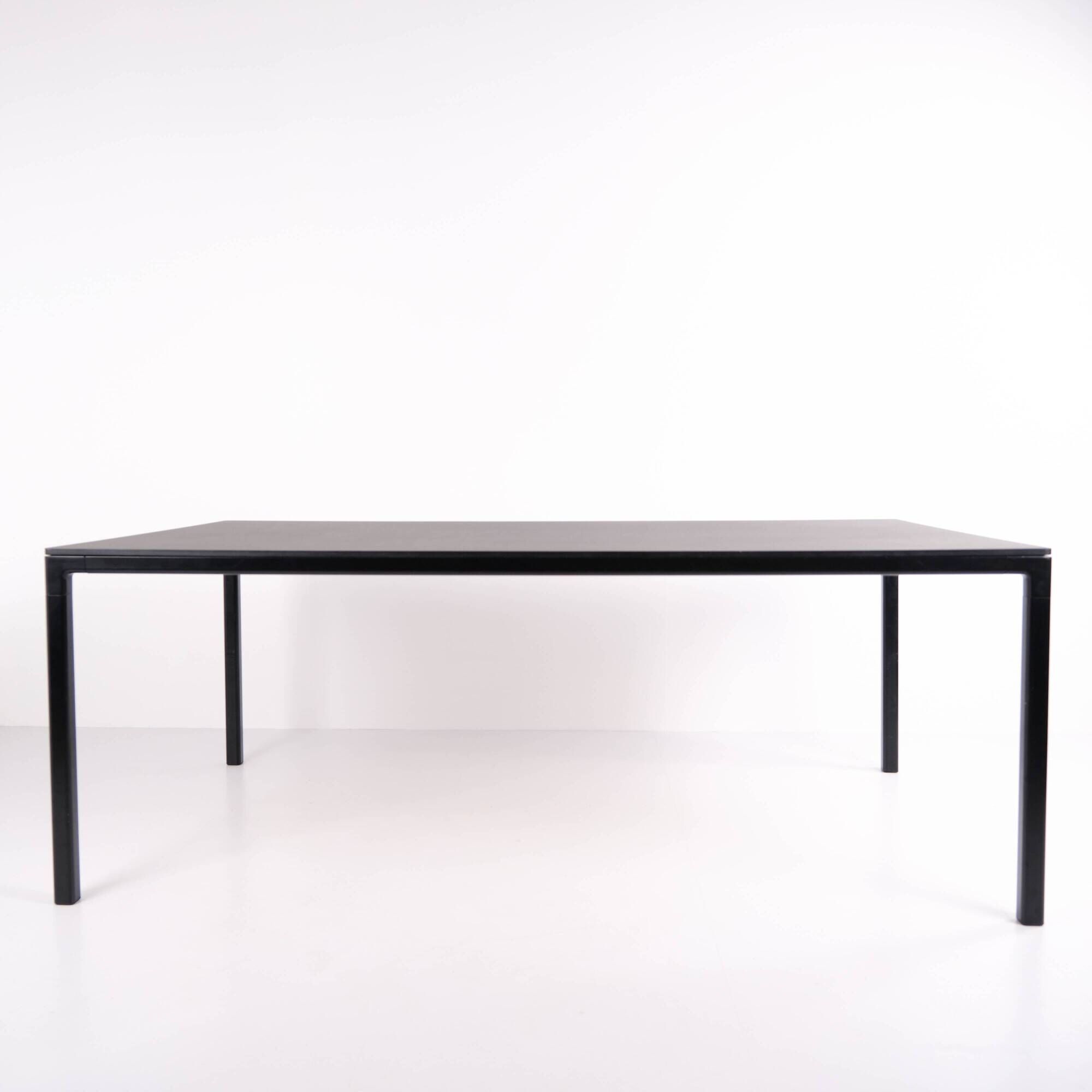 HAY T12 dining table – black linoleum – black aluminium frame