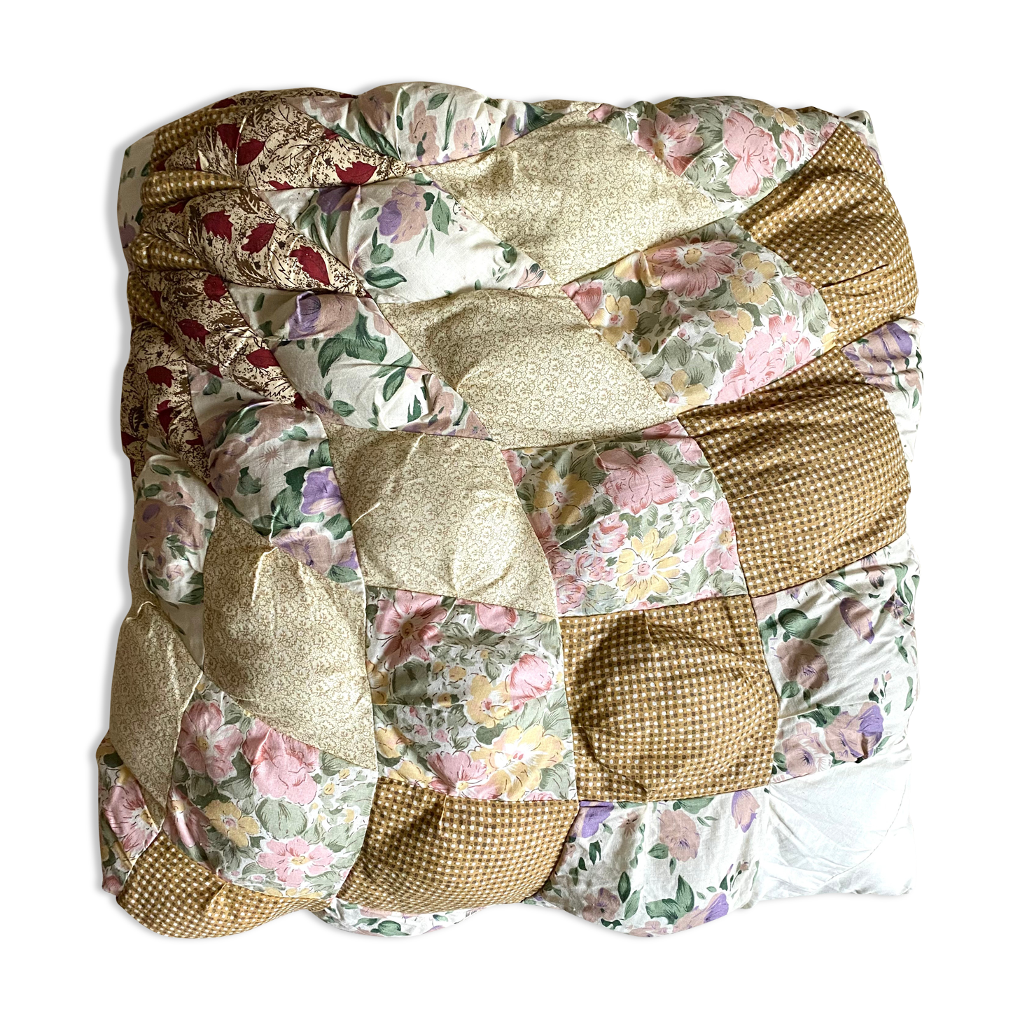 Quilted patchwork bed cover