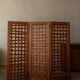 Vintage wooden room divider 3-part room screen in pine