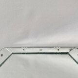 Rectangular Art Deco wall mirror inlaid and chiseled on wood