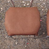 4 vintage chrome and skai chairs