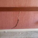 Pair of wooden bedside tables with smoked glass tops from the 1970s.