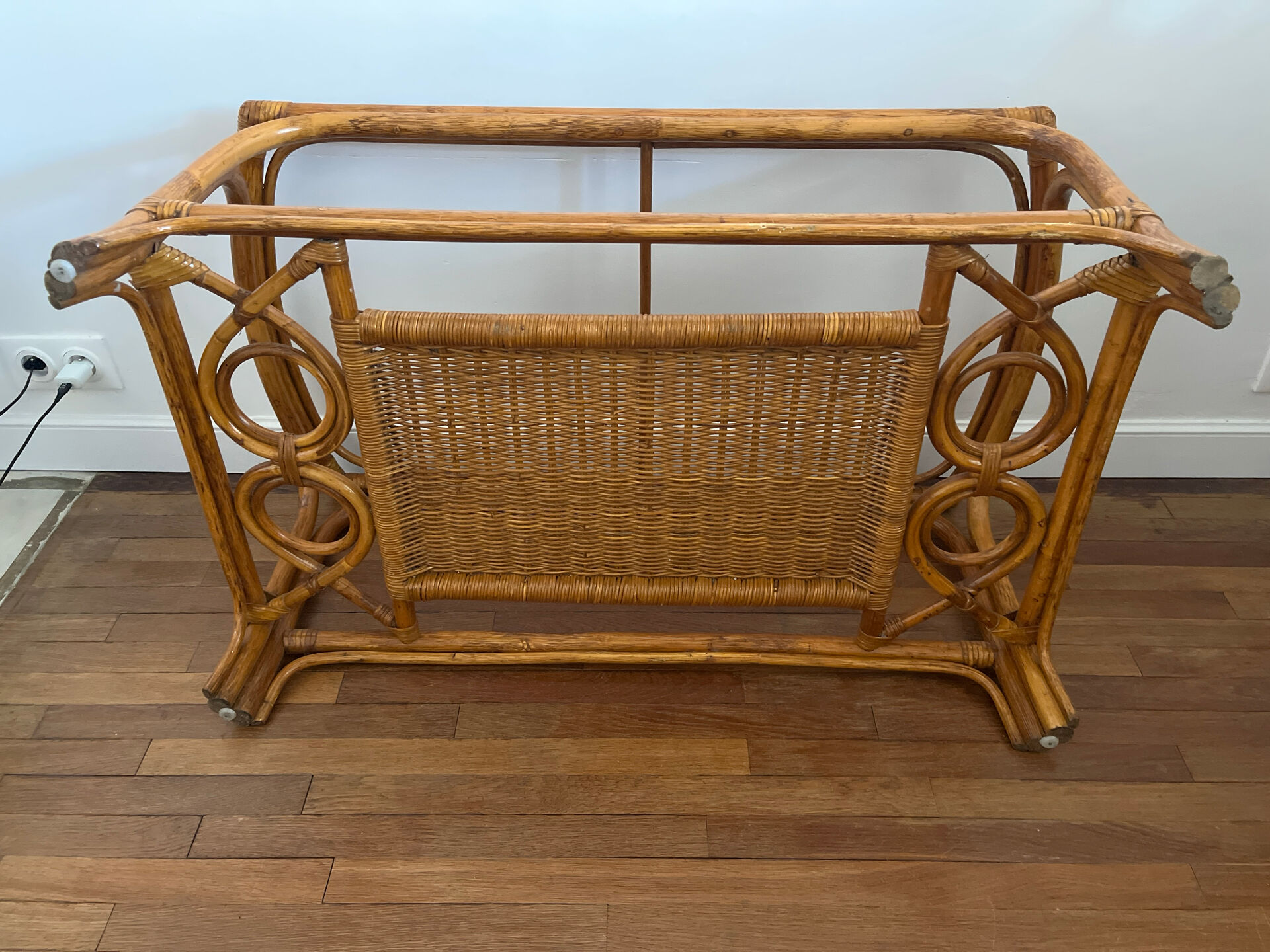 Vintage bamboo and rattan table