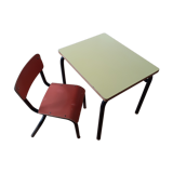 Small vintage school table and its little chair