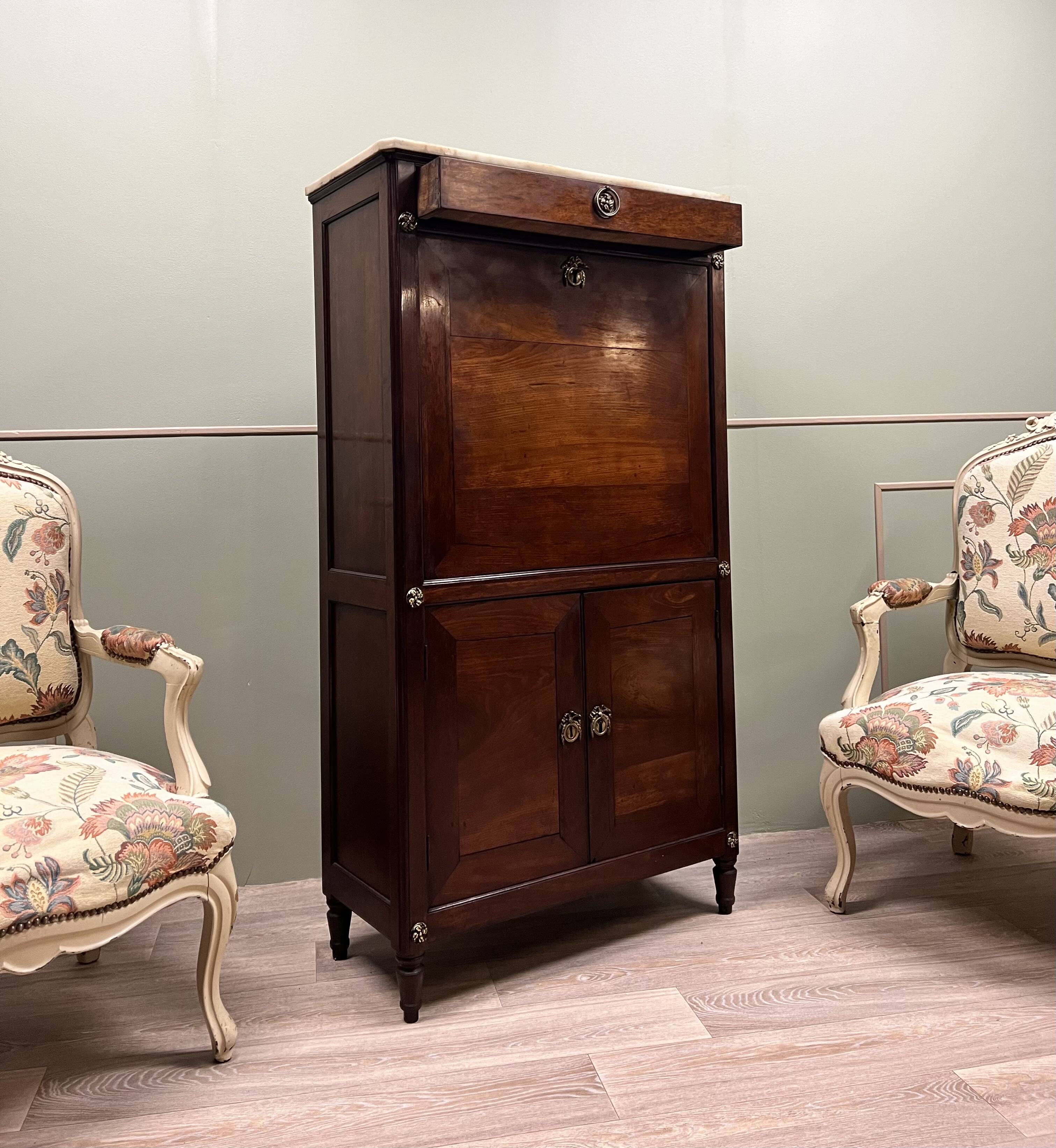 Étienne avril right secretary in mahogany louis xvi period stamped xviii eme century flag