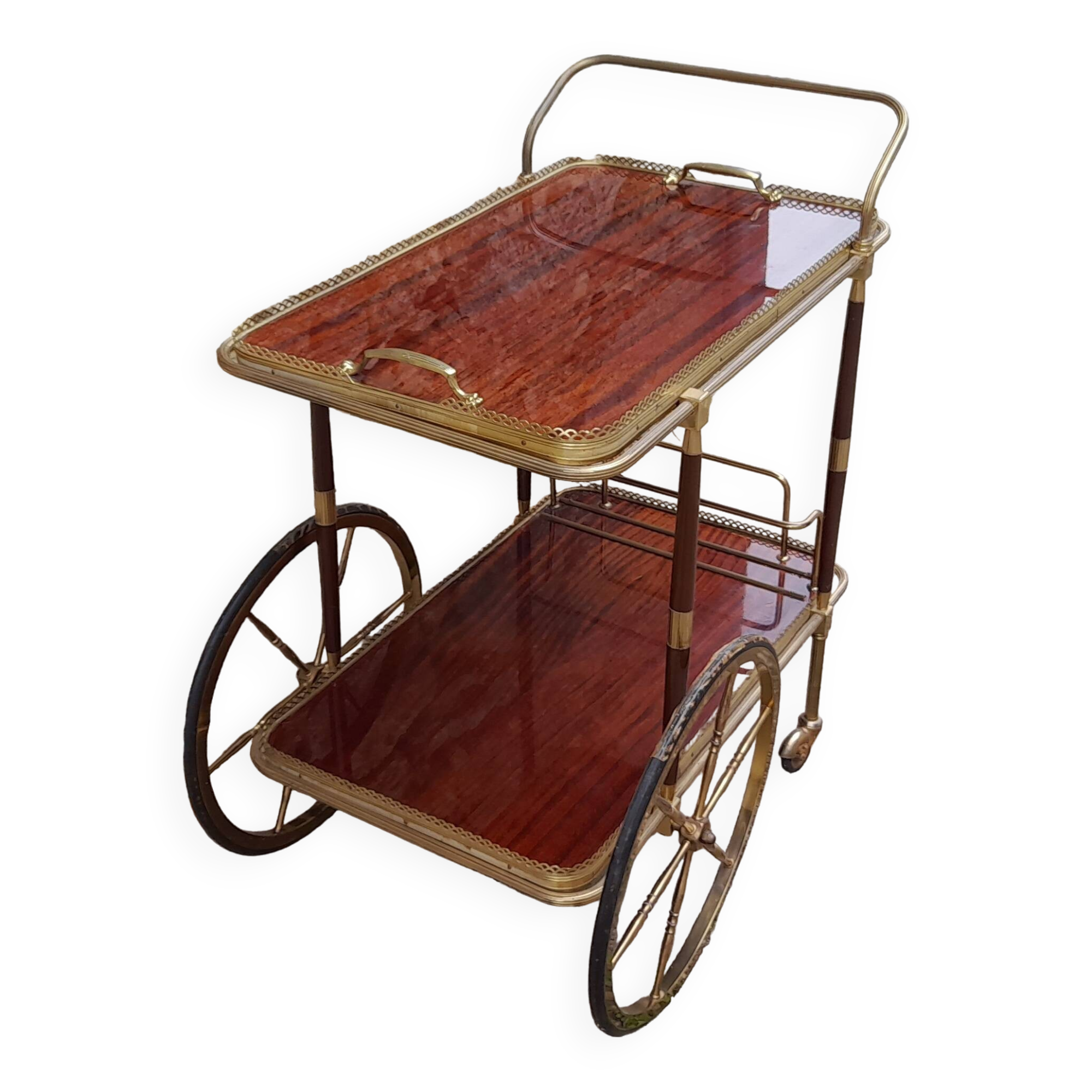 Vintage rolling bar trolley