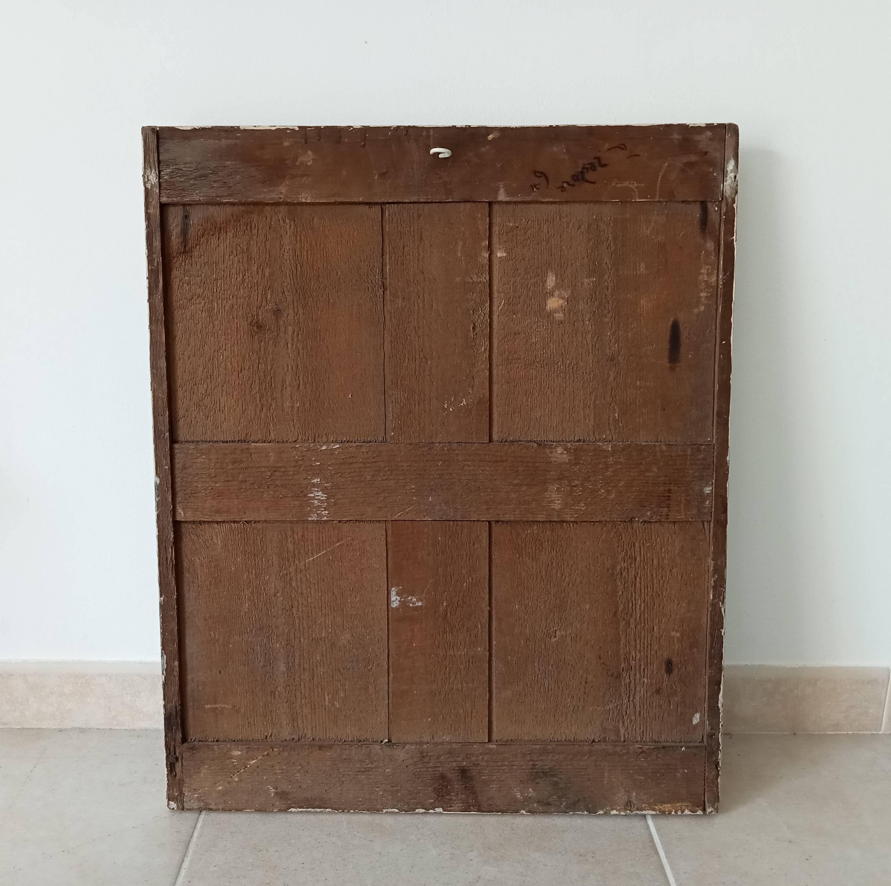 Antique 19th century mirror in carved solid wood 65*54cm