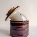 Brown glazed stoneware butter dish