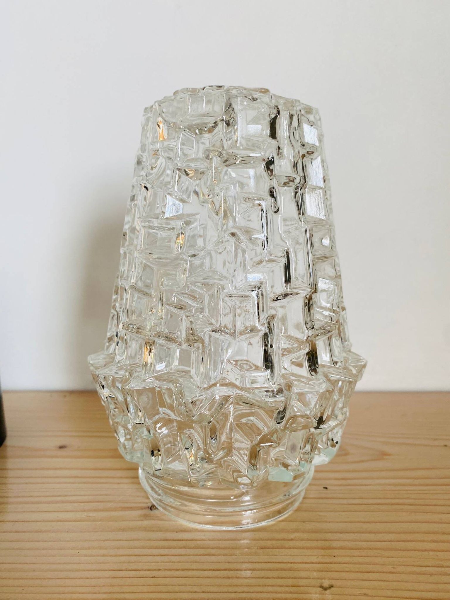 Lampe de chevte en verre à poser vintage