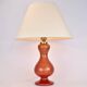 Lampe de table en verre Murano rouge et or, milieu du siècle
