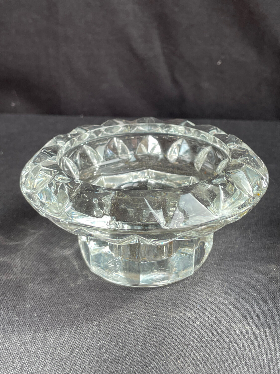 2 vintage Luminarc crystal candle holders
