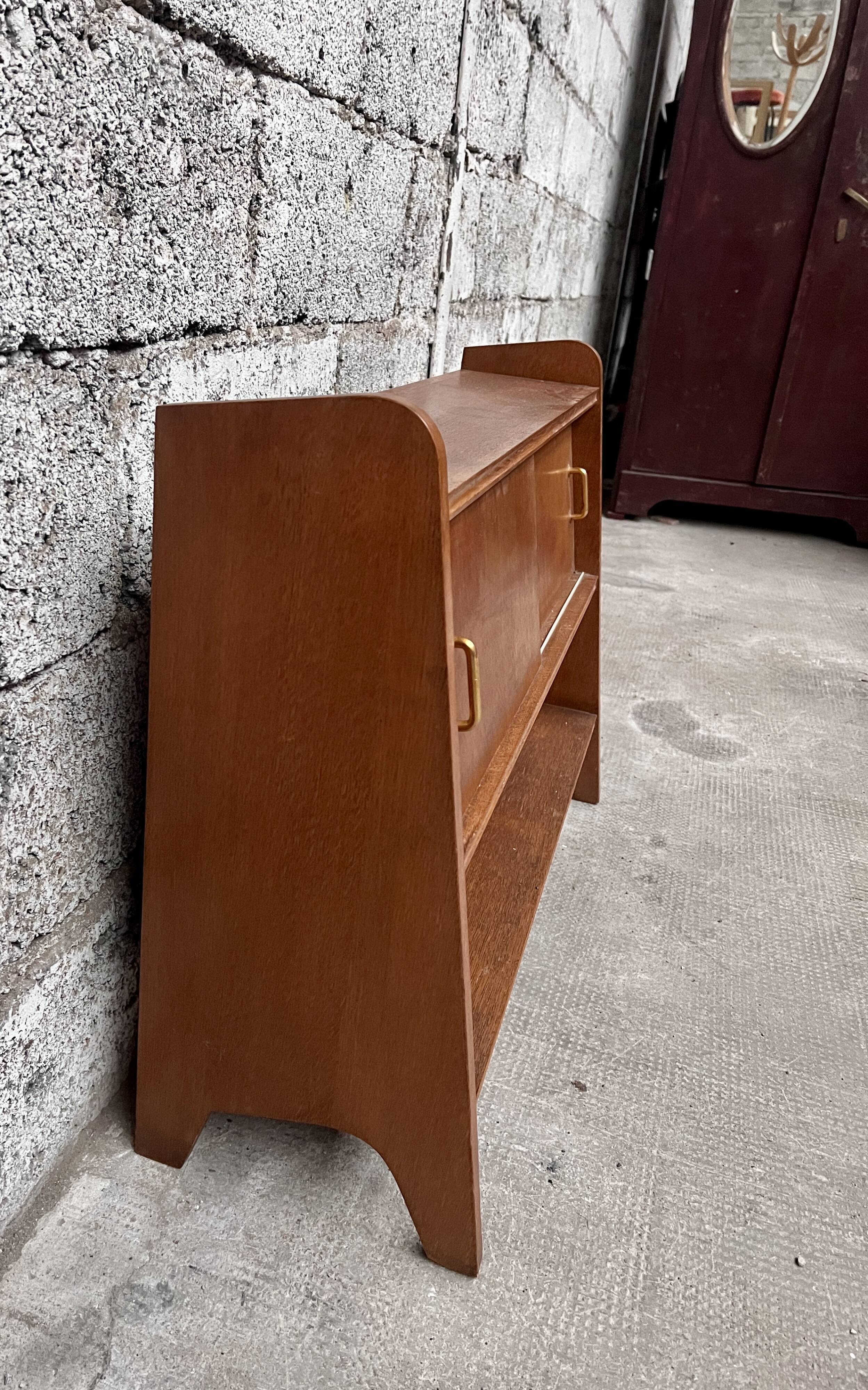 Oak shelf 1950 French modernist