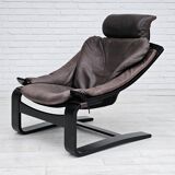 Chaise longue kroken, années 1970, design suédois par ake fribyter pour nelo, état d'origine.