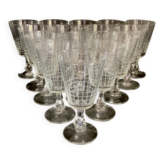 Set of 15 antique glasses