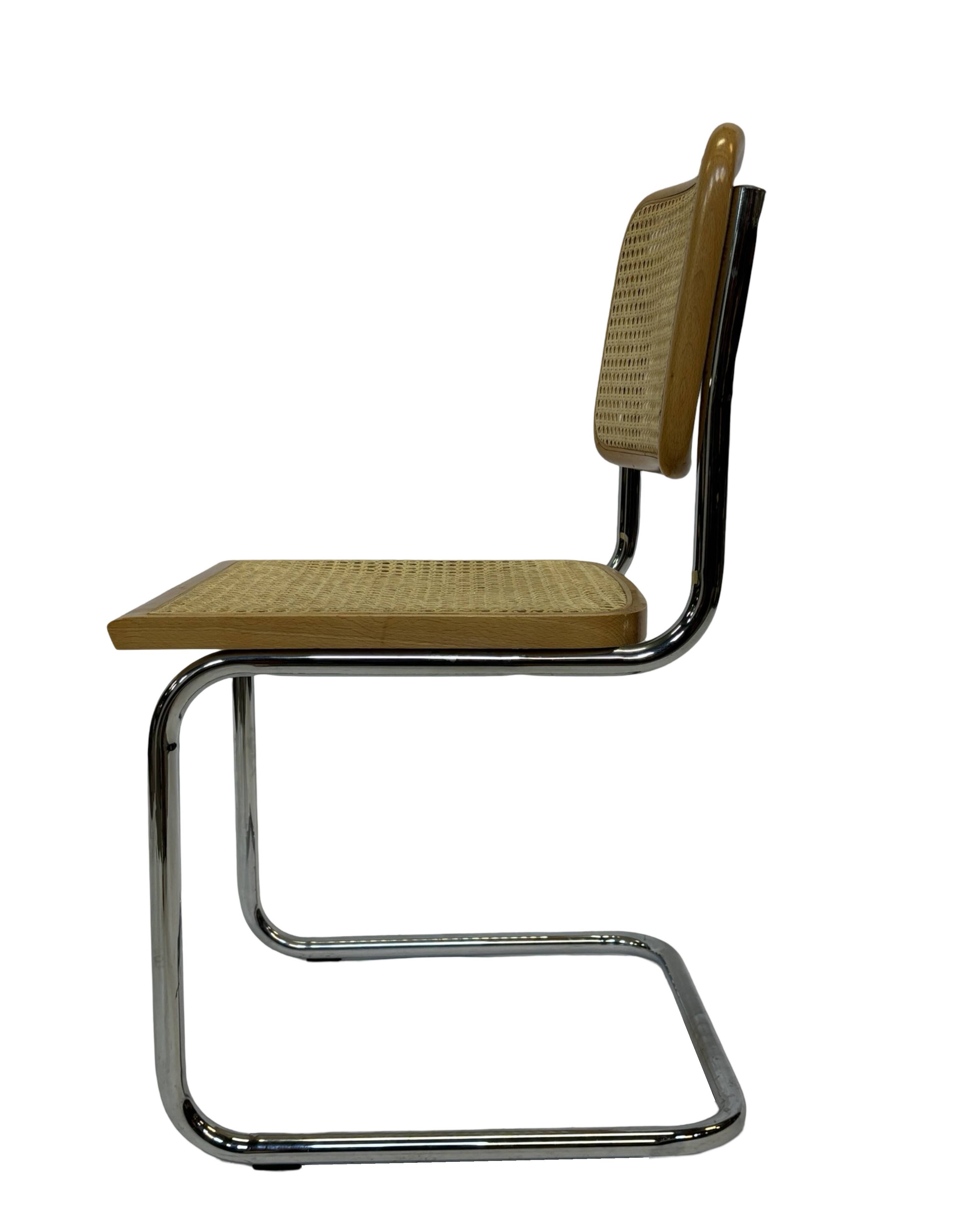 Set of 4 chairs Cesca B32 designed by Marcel Breuer design made in Italy