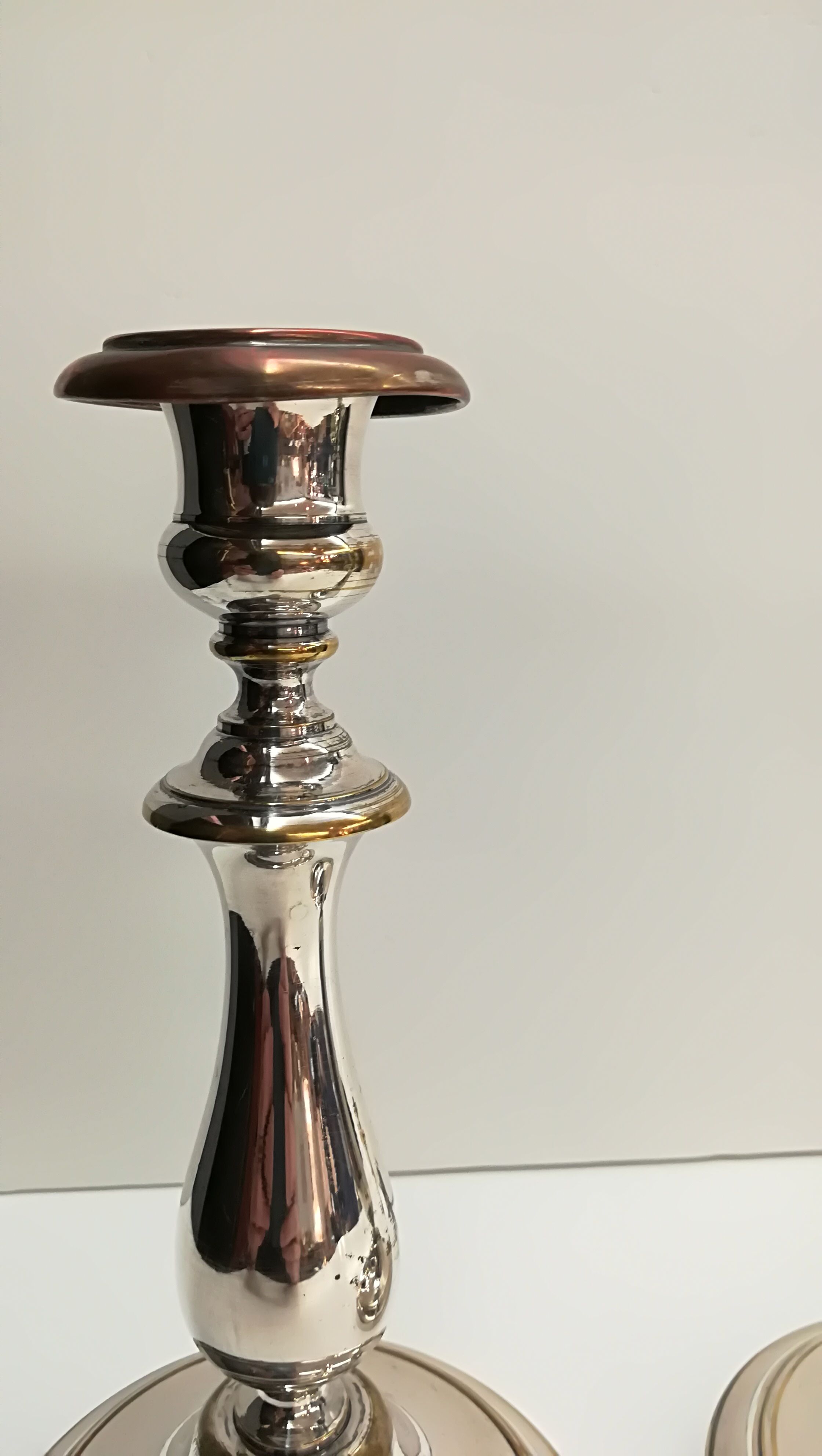 Pair of candlesticks Christofle silver metal