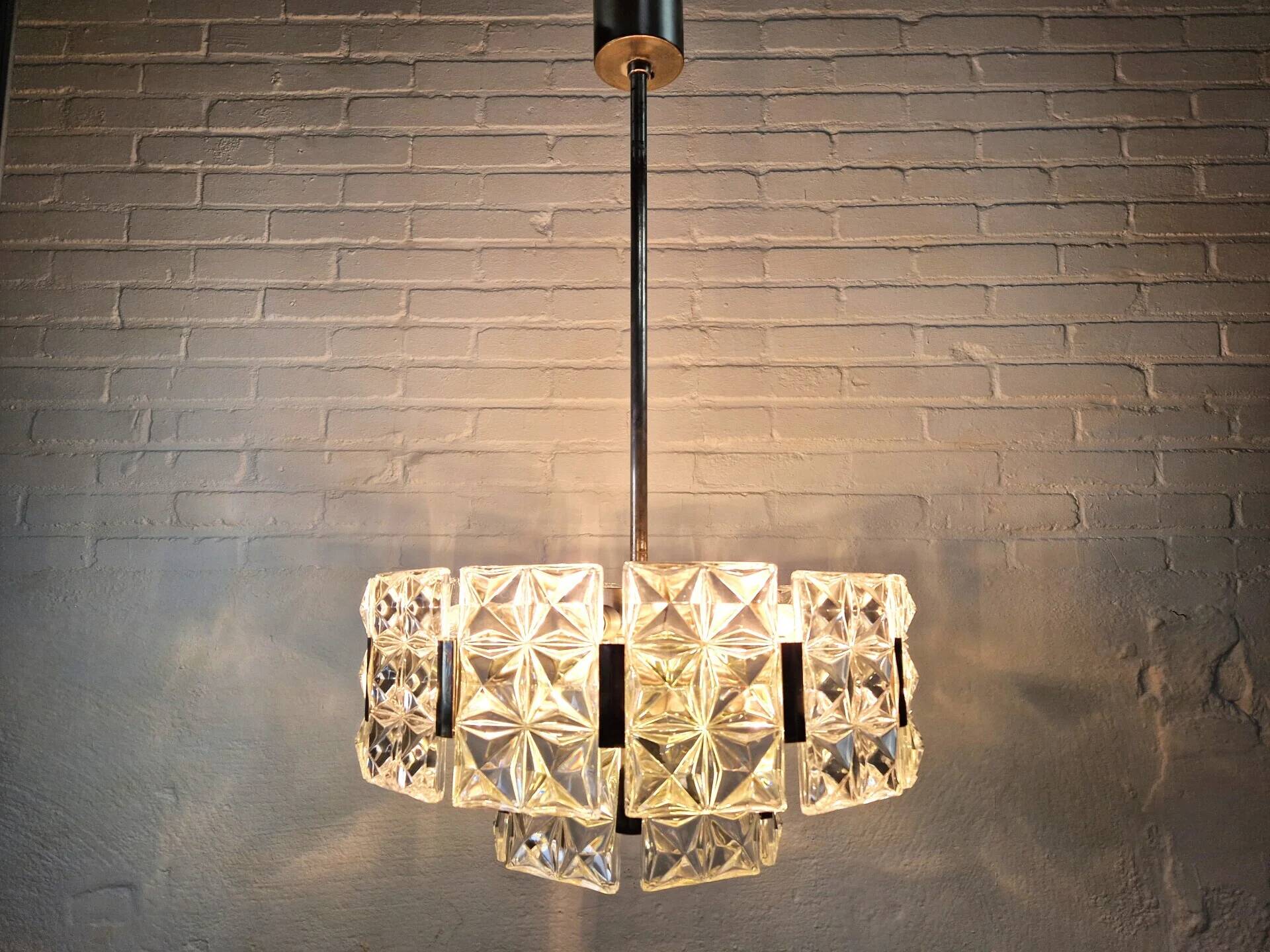 Vintage Hillebrand crystal chandelier, 1960s