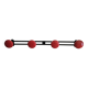 Wall-mounted coat rack in black and red metal (4 hooks)