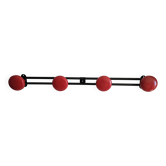 Wall-mounted coat rack in black and red metal (4 hooks)