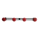 Wall-mounted coat rack in black and red metal (4 hooks)