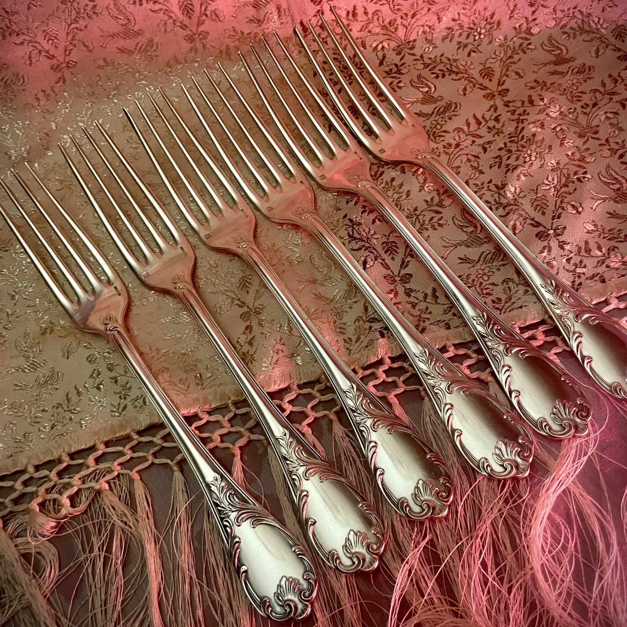 6 Marly Model Forks - Christofle, Silver-Plated Metal