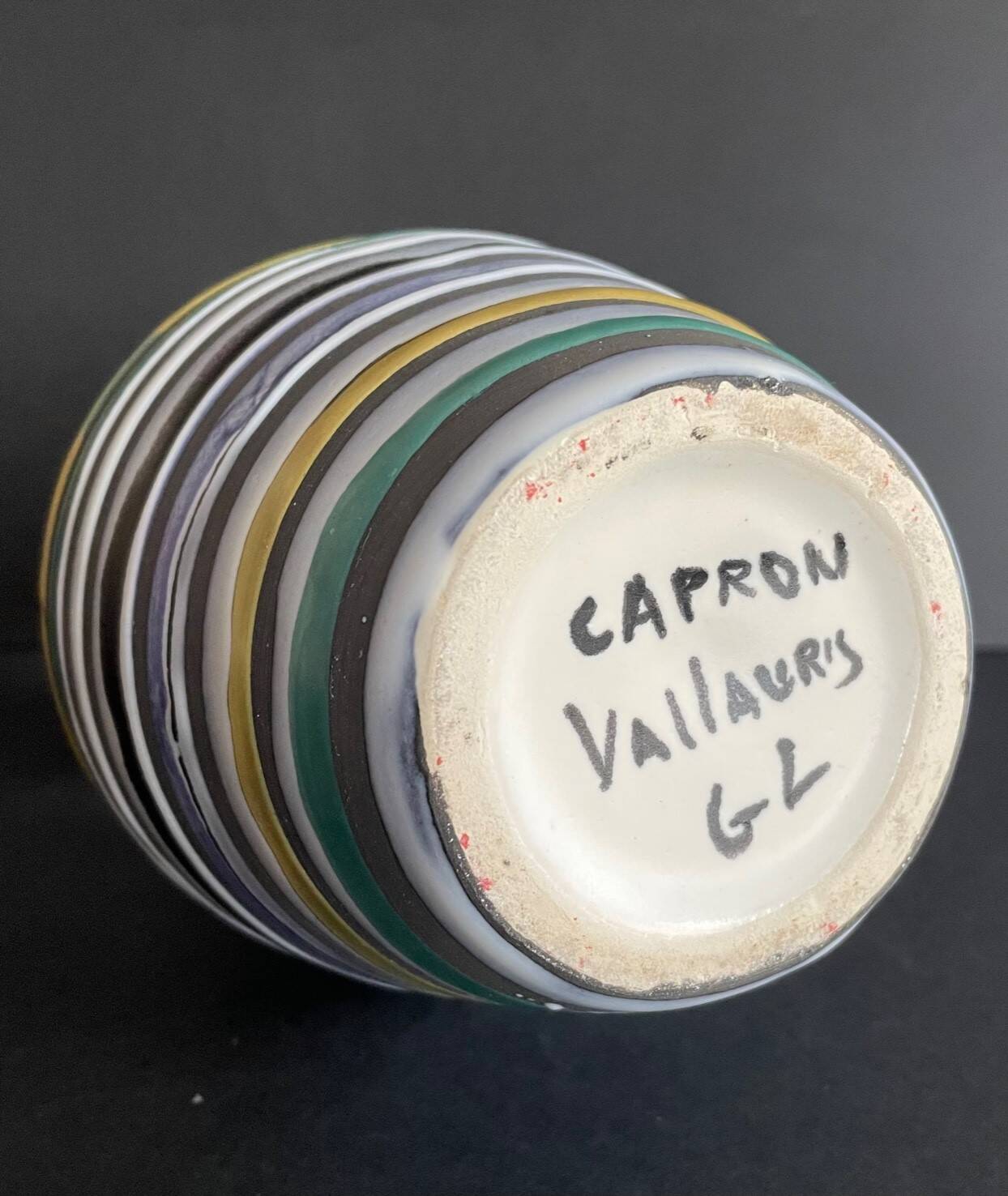 Large earthenware “Scotch” bottle by Roger Capron in Vallauris