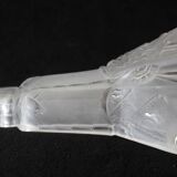 Grand abat-jour Art Déco en verre dépoli, motif floral géométrique