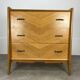 Commode scandinave en chêne blond, pied compas, années 50
