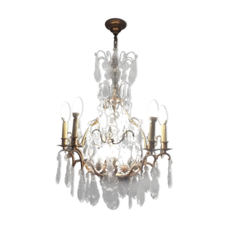 Lustre bronze pampilles cristal