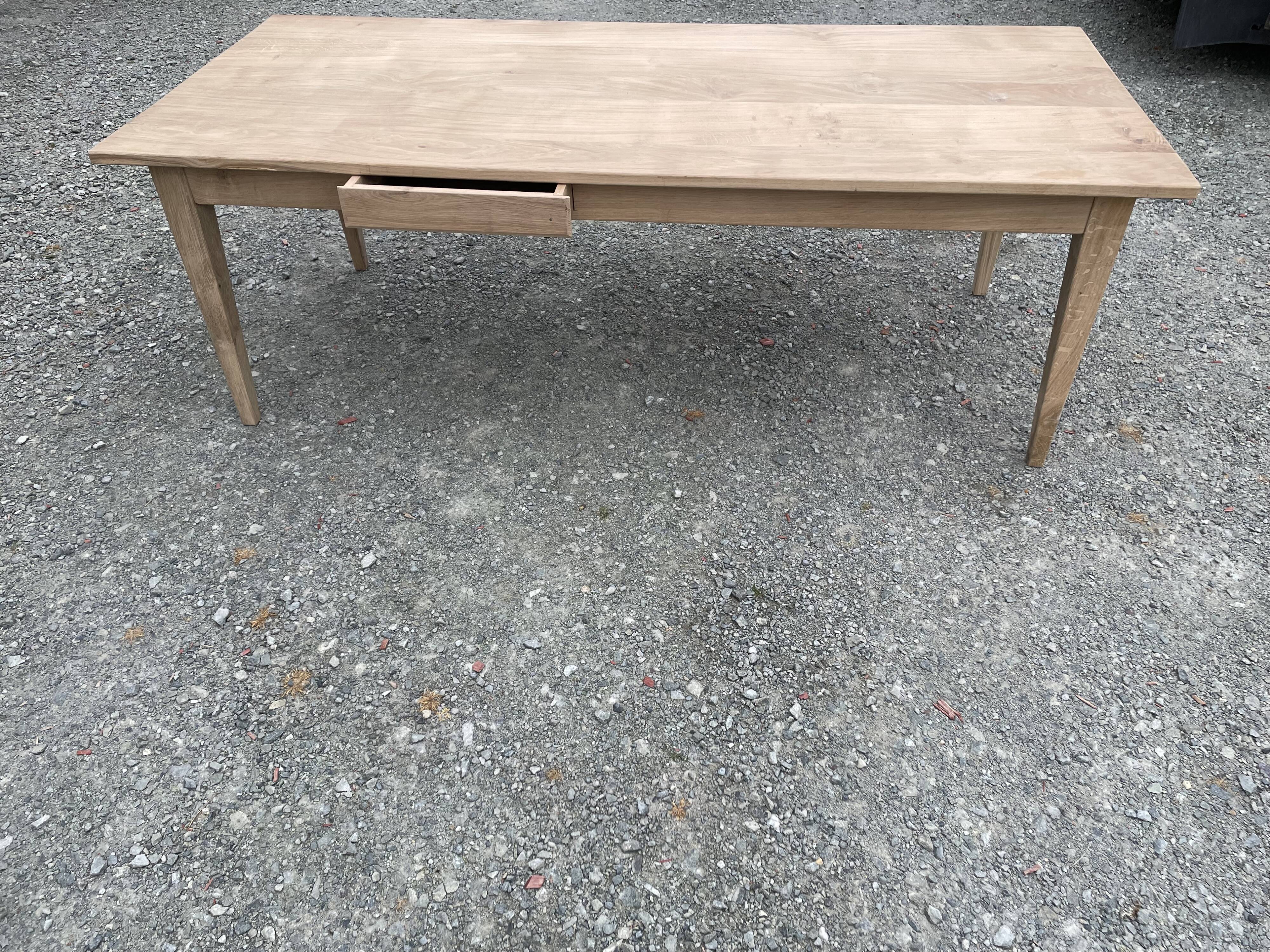 Raw oak farmhouse table