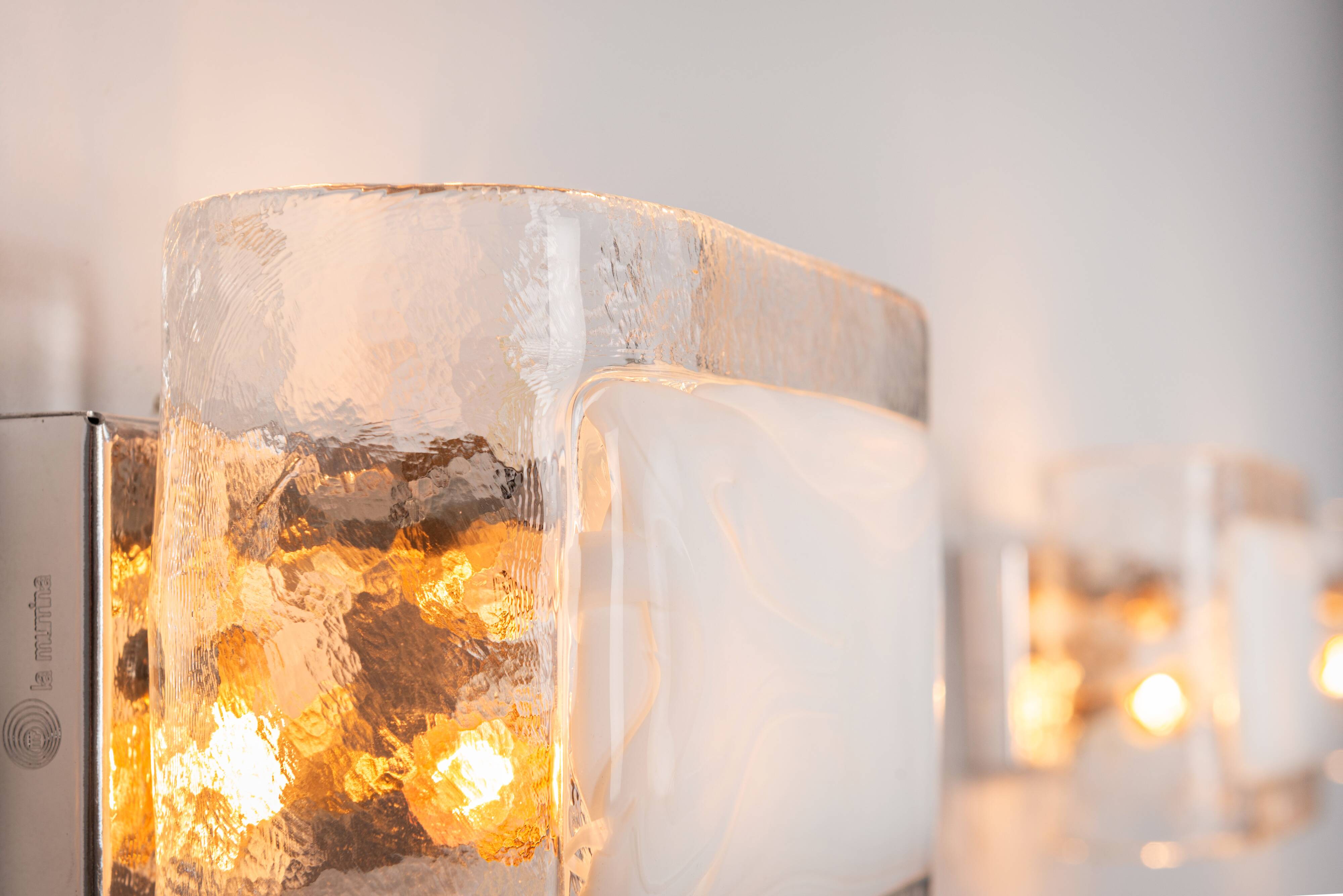 Set of three La Murrina wall lamps in Murano glass