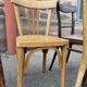 Lot of 6 chairs mismatched curved wood bistro