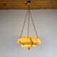 Art Deco pendant lamp in yellow glass, 1930s