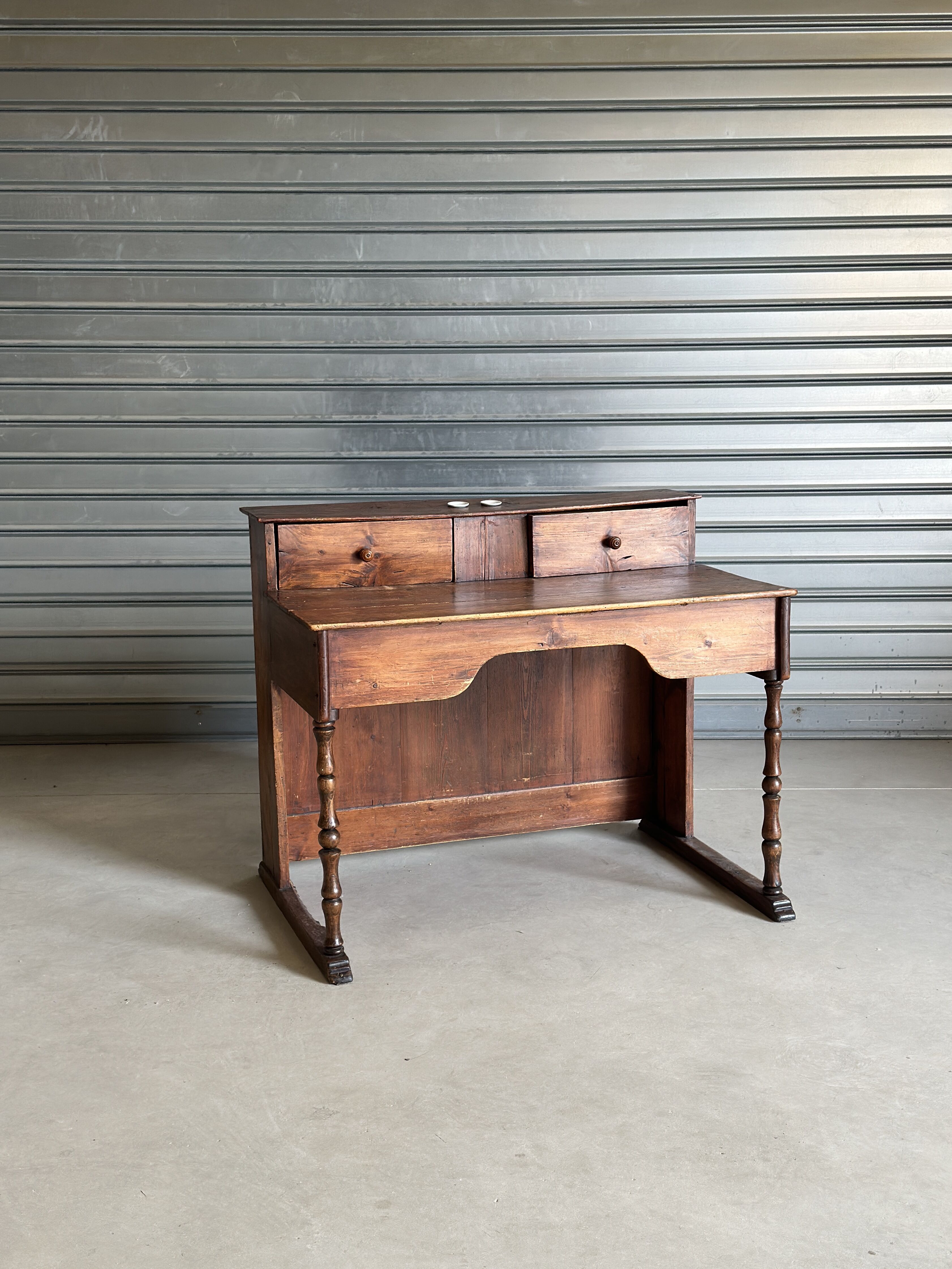 Old tiered counter desk, handcrafted from solid wood.