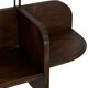 Vintage wooden wall shelve rack bookshelf in dark oak wood minimalist