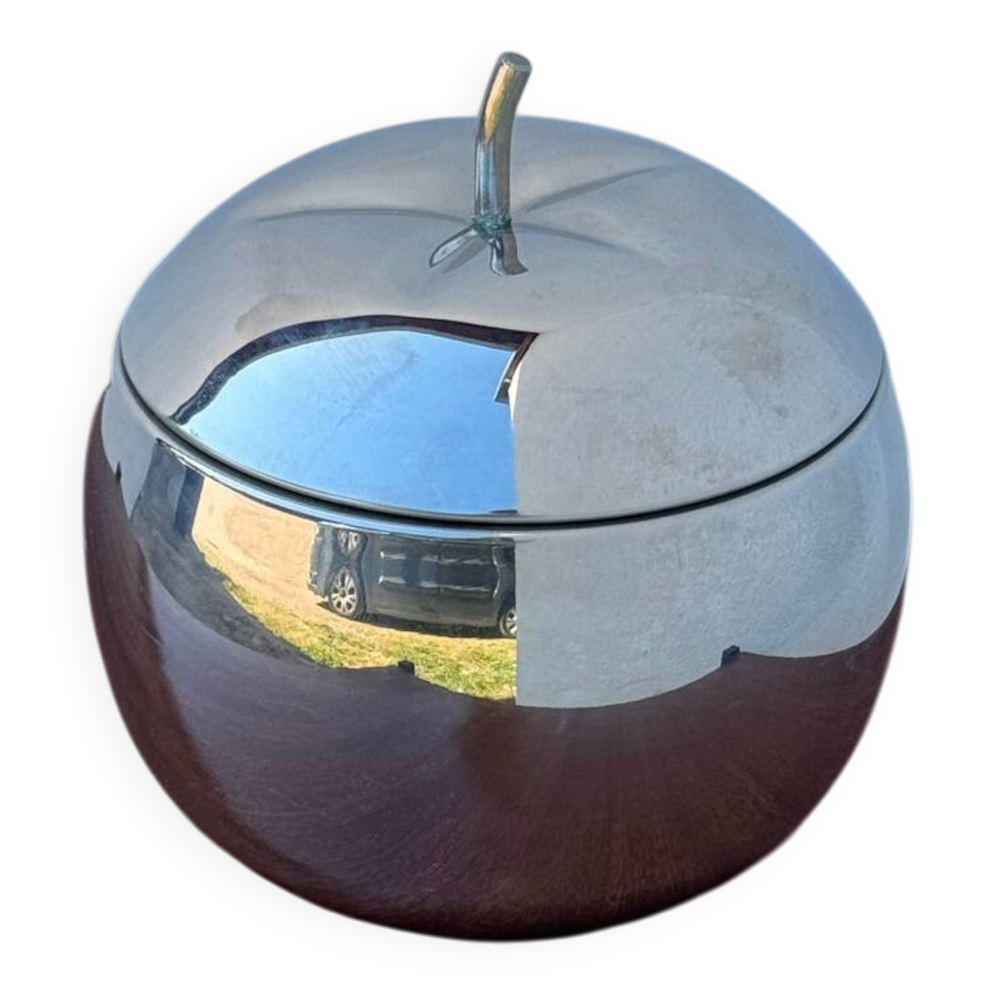 Silver apple ice scoop from the 1970s.