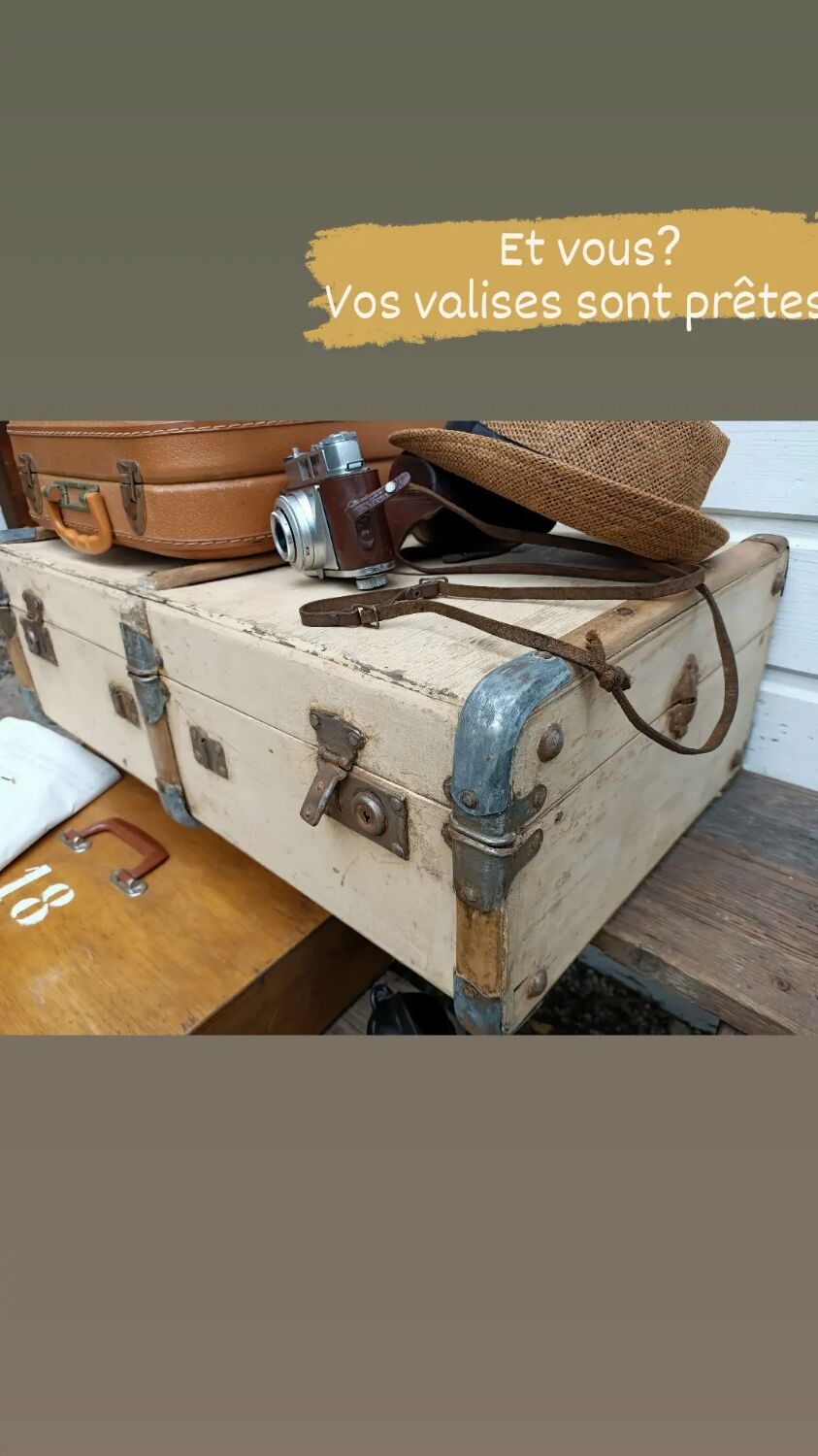 Old wooden suitcase