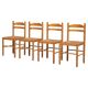 Set of 4 Mid Century beech dining chairs from the 1970s.