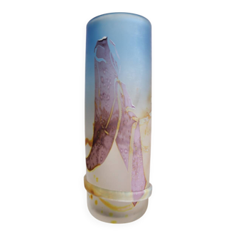 Glass vase signed Louis Le Loup 85