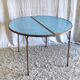 Folding metal and formica table in blue - 1960s/70s