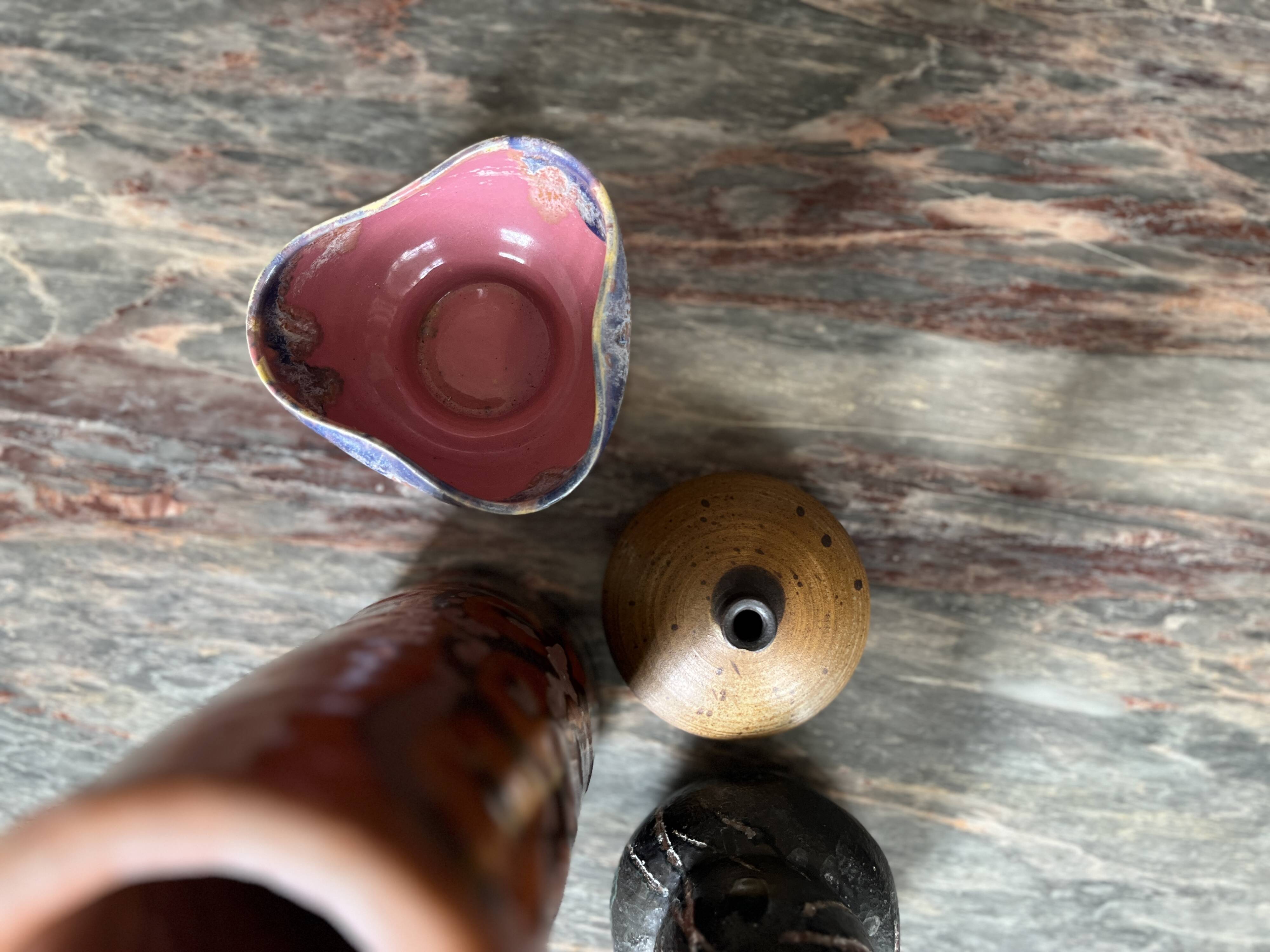 Arts cerams Grand feu enameled ceramic bowl, Saint Armand 1960