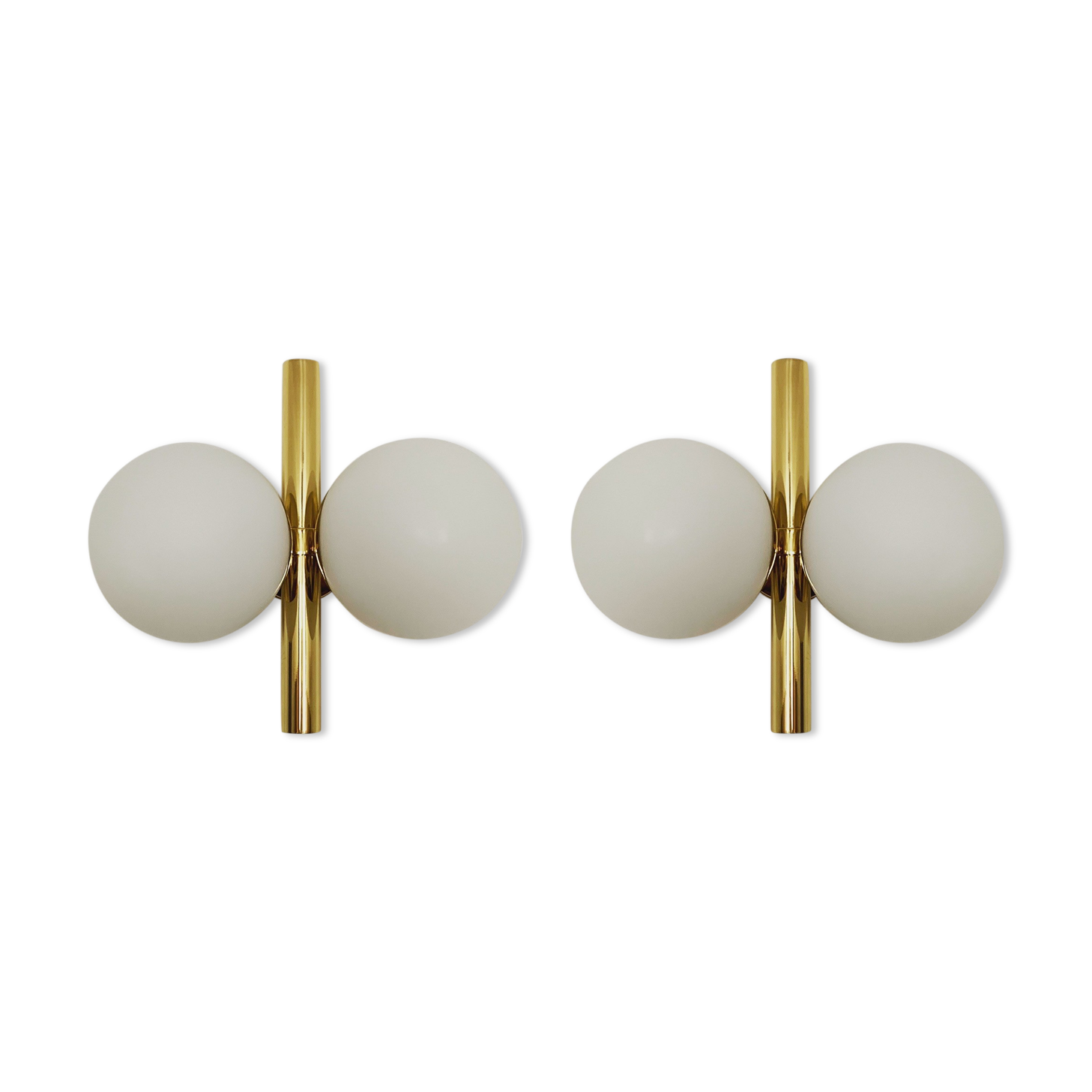 Set of 2 brass Sputnik sconces by Kaiser Leuchten
