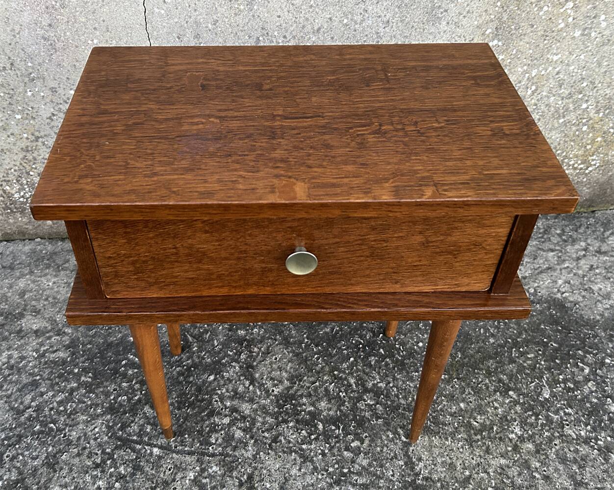 Paire de tables de nuit bois, vintage, années 60